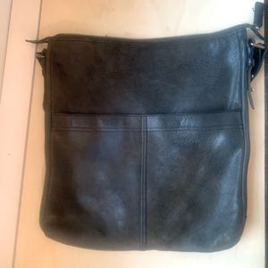 All Saints Genuine Leather Black Messenger Bag